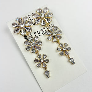 Floral Bling Drops - Clear Gold